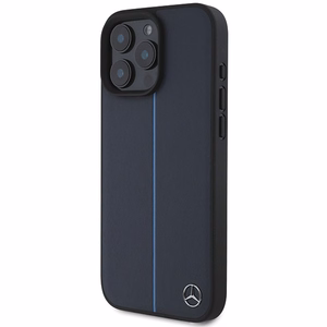 Mercedes MB sinine Line Leather MagSafe Ümbris jaoks iPhone 16 Pro Max - tumesinine