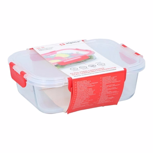 Alpina kaanega klaasist toidukarp, 21x16x6 cm, 1 L
