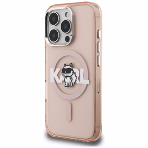 Karl Lagerfeld IML Choupette Sketch Logo MagSafe чехол iPhone 16 Pro - розовый