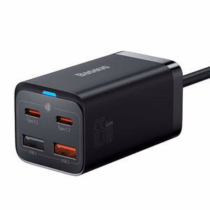 Quick Laadija Baseus GaN3 Pro, 2x USB-C, 2x USB, 65W (must)