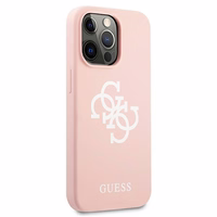 Guess Silicone 4G Logo Ümbris jaoks iPhone 13 Pro Max 6.7" - roosa