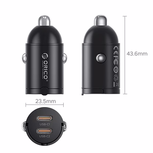 Orico MiniRing 30W 2x USB-C autolaadija - must