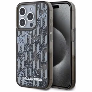 Karl Lagerfeld Liquide Glitter Monogram Gradient iPhone 15 Pro Max Ümbris - Must