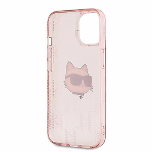 Karl Lagerfeld IML Choupette Head & Monogram ümbris jaoks iPhone 15 / 14 / 13 - roosa