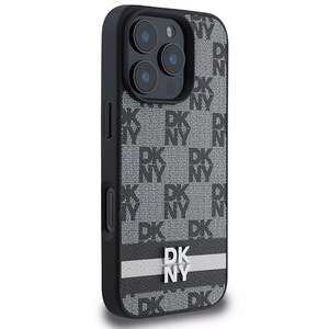 DKNY Checkered Pattern & Printed Stripes Ümbris jaoks iPhone 16 Pro - Must