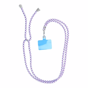 SWING (6mm) Phone lanyard, Phone pendant with adjustable length / cord length 165cm (max 82.5cm in the loop) / on the shoulder or neck - valge - lilla