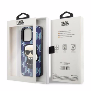 Karl Lagerfeld KLHCP13XPMNIKBL iPhone 13 Pro Max 6.7" жёсткий чехол синий/синий Monogram Ikonik Patch