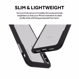 Griffin Survivor Endurance ümbris seadmele iPhone XS Max, läbipaistev ja hall
