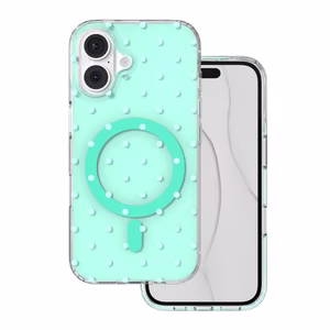 Bubble Dots Mag чехол для iphone 16 6,1", зеленый