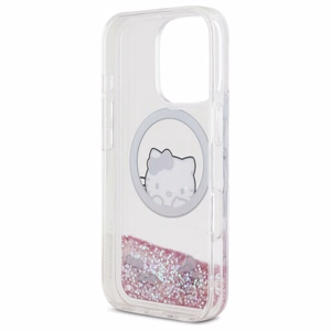 Hello Kitty Liquid Glitter Sweet Kitty Bows MagSafe iPhone 16 Pro Ümbris - Valge