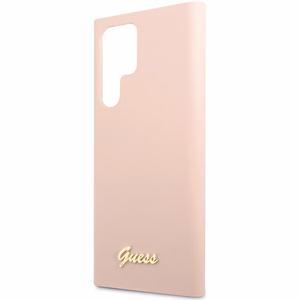 Guess GUHCS23LLSLMGPP S23 Ultra S918 roosa/roosa hardcase Silicone Script Metal Logo