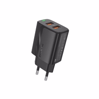 FONENG võrgulaadija EU63 2.4A 12W 2xUSB + kaabel Lightning must