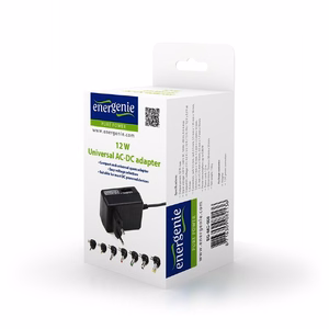 EnerGenie EG-MC-008 – universaalne AC/DC-toiteadapter, 12 W, must