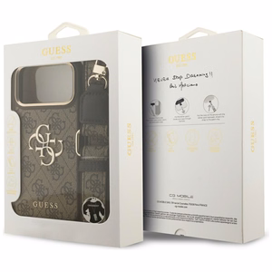 GUESS ümbris jaoks IPHONE 17 Pro Max GUHCP17XP4G4BCSW (PU W/ Big 4G Classic & Big Strap Metal Buttons) brown