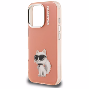 Karl Lagerfeld IML Aquarelle Choupette & Logo iPhone 16 Pro Ümbris - roosa