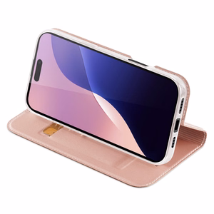 DUX DUCIS wallet ümbris SKIN PRO jaoks IPHONE 16 Pro Max roosa