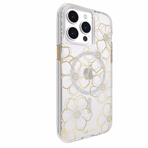 Case-Mate Floral Gems MagSafe ümbris seadmele iPhone 15 Pro Max, kuldne