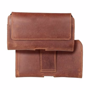 ROYAL Crazy Horse universal horizontal leather belt holster size 3XL jaoks Umidigi Bison 2 Pro / GT2 Pro 5G / X10 Pro / 202 DOOGEE S98 / S96 Pro / S88 Pro / S58 Pro 6 / S40 Pro HAMMER Blade 5G / Iron 3 / Blade 3 CAT S53 brown