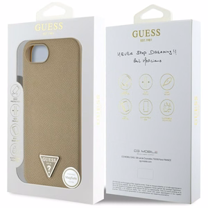 Guess Grained Triangle MagSafe ümbris jaoks iPhone 16e - brown