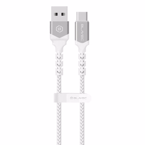Blavec Kaabel Raptor braided - USB to Type C - PD 66W 6A 2 metres Apple CarPlay/Android Auto (CRA-UC6WS20) valge-hõbedane