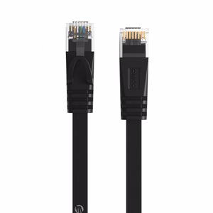 Orico PUG-C6B CAT6 1000Mbps RJ45 Ethernet võrgukaabel, lame LAN, 5m - must