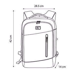 NanoRS RS204 B veekindel sülearvuti seljakott, 15,6", must, 42 × 28,5 × 14