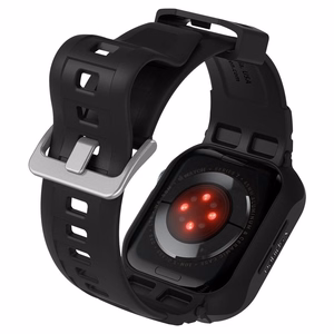 Spigen Rugged Armor Pro чехол с ремешком для Apple Watch 4 / 5 / 6 / 7 / 8 / SE (44/45 мм) - Чёрный