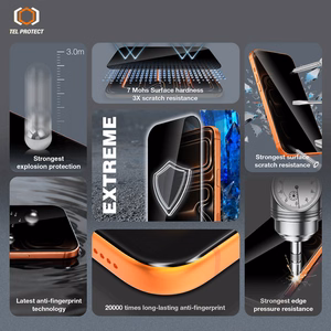 Tempered glass Tel Protect 10X Privacy DLC Diamond Coating jaoks Iphone 16 Pro/17