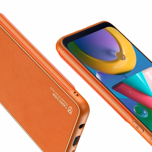 Dux Ducis Yolo elegantne pehme TPU-st ja PU nahast valmistatud ümbris Samsung Galaxy M30s oranžile mudelile