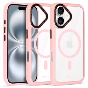 Liavec Hybrid Magsafe Clear Ümbris jaoks Iphone 16 light roosa