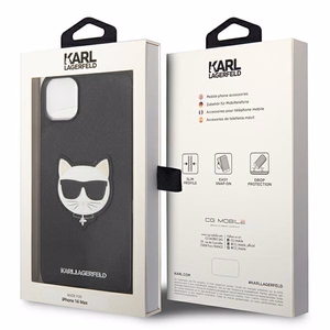 Karl Lagerfeld Saffiano Choupette peaümbruse ümbris iPhone 14 Plus'ile - must