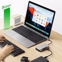 Tech-Protect HB05 HUB 9in1 USB-C + USB2.0 + USB3.0 + HDMI 4K 60HZ + SD / TF + PD100W + RJ45 adapter - hall
