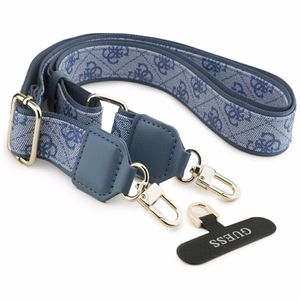 Guess 4G Strass Logo & Big Strap Metal Buttons MagSafe Ümbris jaoks iPhone 17 - Sinine