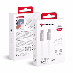 Kaabel USB C USB C Forcell F-Energy QC4.0 PD 5A 240W Cafule Color 1,2 m CBN1 valge