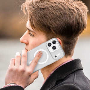 Magnetic Abrasive Ümbris jaoks iPhone 17 Pro Max Compatible with MagSafe - Matt Valge