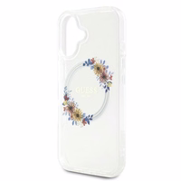Guess IML Flowers Wreath MagSafe iPhone 16 Plus Ümbris - Clear