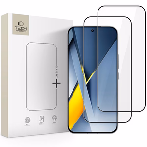 Закалённое стекло Tech-Protect Glass Fit+ 2 шт. для Xiaomi Poco F8 Pro Ultra - чёрное