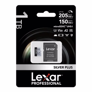 Карта памяти Lexar High-Performance Silver Plus microSDXC 1 ТБ + адаптер