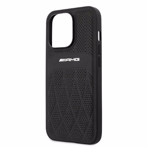 AMG AMHCP13LOSDBK iPhone 13 Pro / 13 6.1" чёрный/чёрный жёсткий чехол Leather Curved Lines