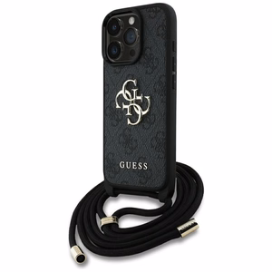 Чехол Guess для iPhone 16 Pro GUHCP16LP4GMGCRK (CBDY PU 4G Big Logo W/Cord Strap) чёрный