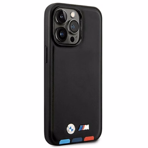 Ümbris BMW BMHMP14X22PTDK iPhone 14 Pro Max 6.7 "must / must Leather Stamp Tricolor Magsafe