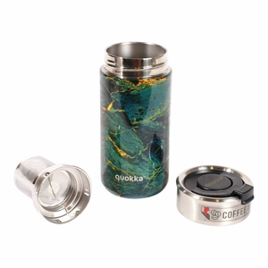Quokka Boost Coffee Tumbler roostevabast terasest termokruus sõelaga, 400 ml, Rohekivi
