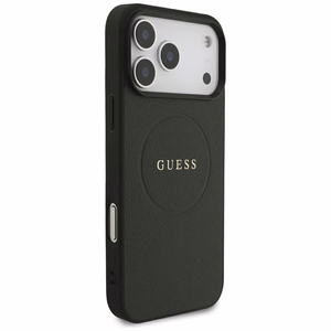 Guess Grained Gold Ring MagSafe ümbris mudelile iPhone 18 Pro Max / 17 Pro Max – värv: must