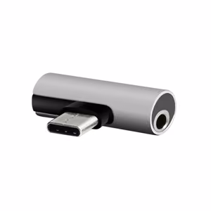 Setty адаптер USB-C - audio jack 3,5mm + USB-C AD-C-JC-7 серебристый