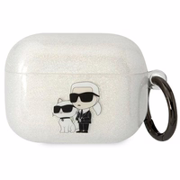 Karl Lagerfeld KLAPHNKCTGT Airpods Pro cover läbipaistev Gliter Karl&Choupette