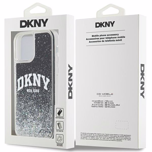 DKNY Liquid Glitter Big Logo iPhone 12 Pro/12 Ümbris - Must