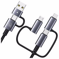 USAMS kaabel 6in1 Fast charging 60W 1,2m Data Cable Digital dispay Aluminium Alloy Seria Sufeng SJ713