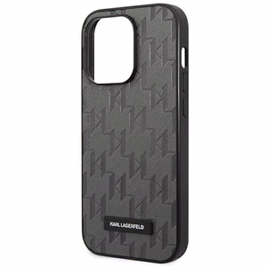 Karl Lagerfeld Saffiano Mono Metal Logo iPhone 14 Pro Max 6.7" Ümbris - hall