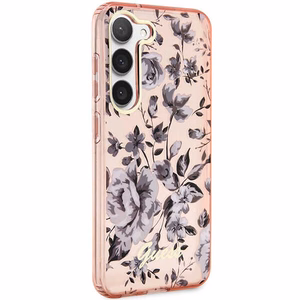 Guess GUHCS23MHCFWSP S23+ S916 розовый/розовый жёсткий чехол Flower Collection