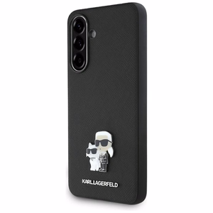 Karl Lagerfeld Saffiano Ümbris w/ K&C Metal Logo jaoks Samsung Galaxy A56 - Must